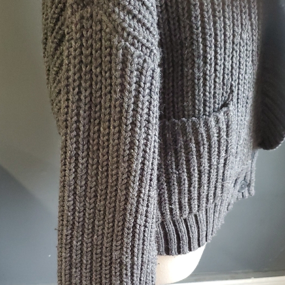 Anthropologie Gray Cardigan with Shawl Collar and Ribbed Knit Size XS - Picture 7 of 10